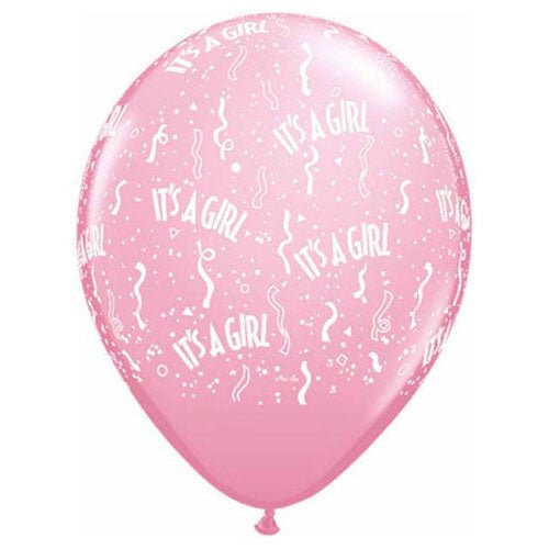 Latex Balloons Girls 5 Inch It's A Girl-A-Round