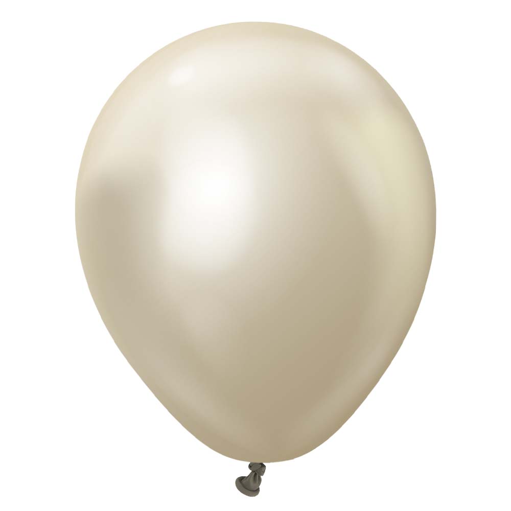 Latex Balloons 5 Inch Kalisan Mirror White Gold