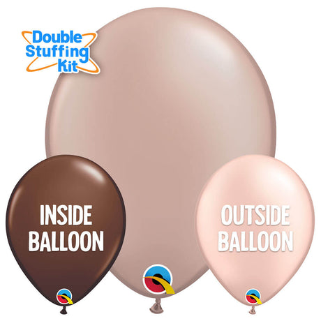 Latex Balloons 5 Inch Chocolate Peach Double-Stuffing Kit