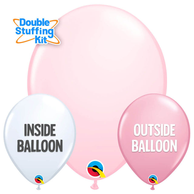 Latex Balloons 5 Inch Pink Chalk Double-Stuffing Kit