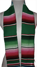 Authentic Mexican Serape Graduation Stole Sash Cotton Fabric - Assorted Stripe Pattern, 5" Wide X 76" Long (1 Piece)