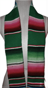 Authentic Mexican Serape Graduation Stole Sash Cotton Fabric - Assorted Stripe Pattern, 5" Wide X 76" Long (1 Piece)