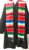 Authentic Mexican Serape Graduation Stole Sash Cotton Fabric - Assorted Stripe Pattern, 5" Wide X 76" Long (1 Piece)