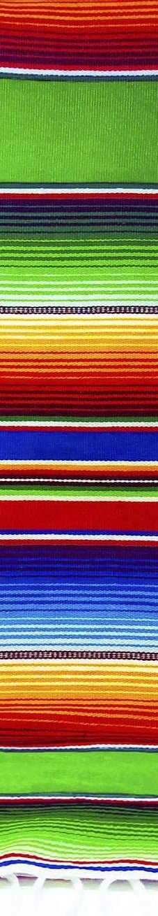 Authentic Mexican Serape Graduation Stole Sash Cotton Fabric - Assorted Stripe Pattern, 5" Wide X 76" Long (1 Piece)