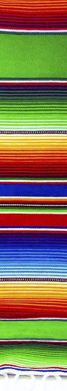 Authentic Mexican Serape Graduation Stole Sash Cotton Fabric - Assorted Stripe Pattern, 5" Wide X 76" Long (1 Piece)