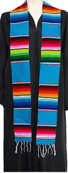 Authentic Mexican Serape Graduation Stole Sash Cotton Fabric - Assorted Stripe Pattern, 5" Wide X 76" Long (1 Piece)