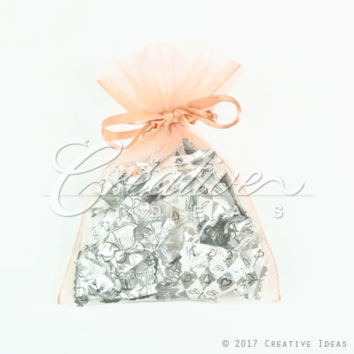 5"X 6.5" Organza Pouches-Sold By A Dozen Pieces ( 6 Pieces/Inner Pack) (Light Peach)