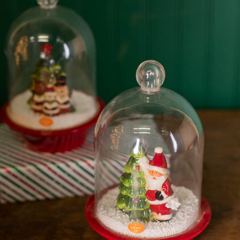 9 Inch Dol Light Up / Music Snow Cloche Decorative Christmas Musical Snow Globe