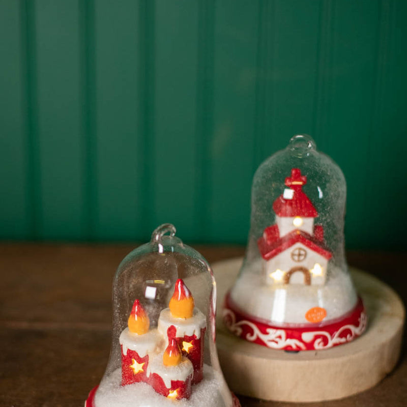 6" Dolomite/Glass Candle/Church Ornament
