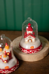 6" Dolomite/Glass Candle/Church Ornament