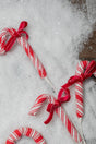 26” Frosty Peppermint Candy Cane with Bow Spray