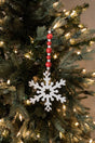 9” Wood Bead MDF Snowflake Drop Ornament
