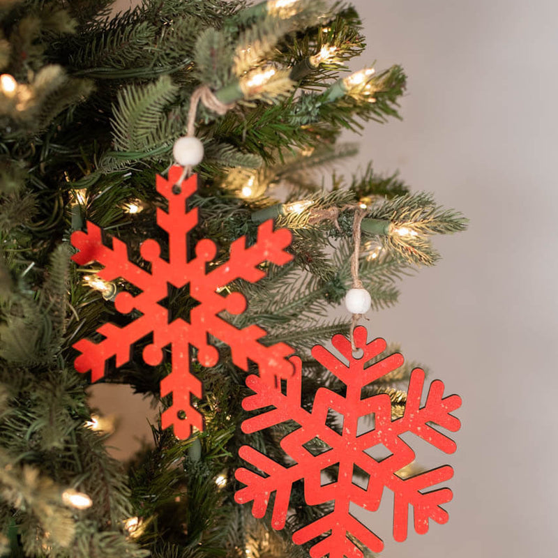 Antique Snowflake Christmas Ornament 6 Inch Rustic Farmhouse Decor