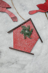 6.75” Frosted Birdhouse Ornament