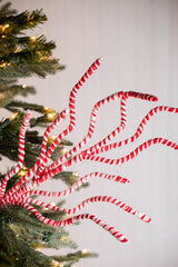 29 Inch Frosty Peppermint Branch Spray Christmas Tree Decor Accent