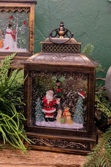 11" Battery Operated Lighted Musical Spinning Water Globe with Holiday Scene and Timer