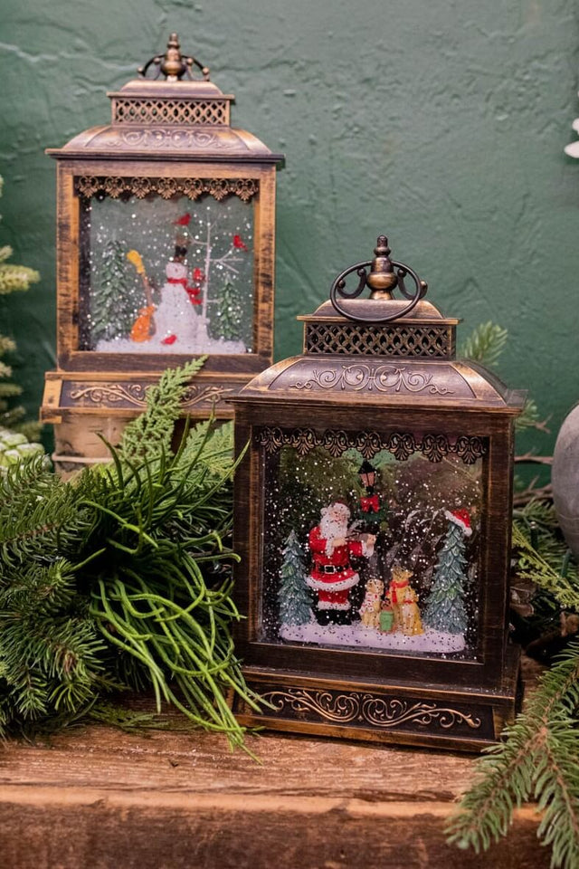 11" Battery Operated Lighted Musical Spinning Water Globe with Holiday Scene and Timer