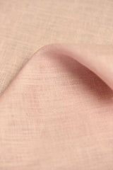 1 Yard Midweight Blush Pure Linen Fabric, Softened 5.5 oz Solid Weave 58 Inch