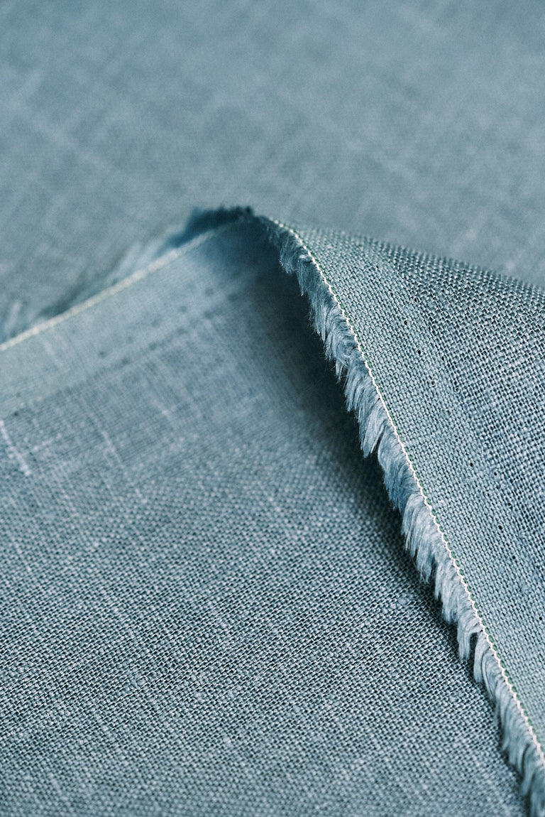 1 Yard Deepwater Pure Linen Fabric Softened Midweight 5.5 oz 57 Inches Wide