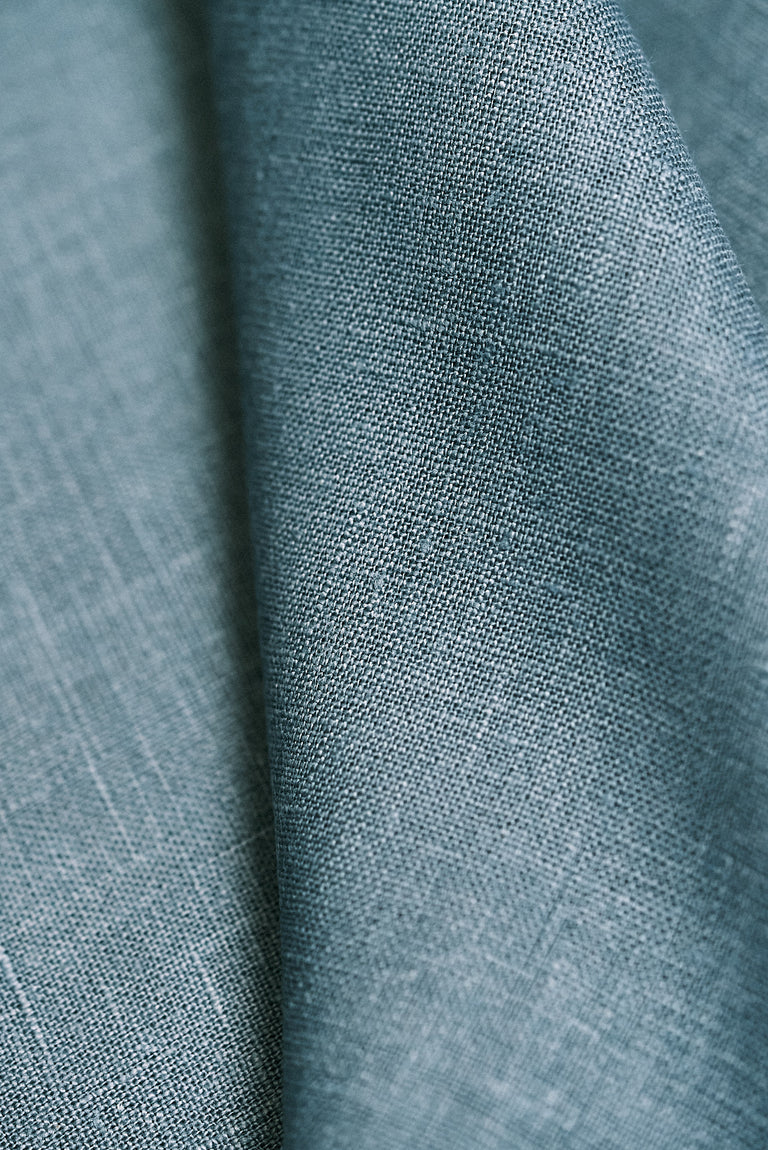 1 Yard Deepwater Pure Linen Fabric Softened Midweight 5.5 oz 57 Inches Wide