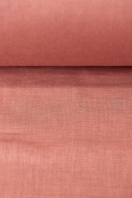 1 Yard Softened Light Rust Pure Linen Fabric Midweight 5.5 oz 54 Inch Solid Weave