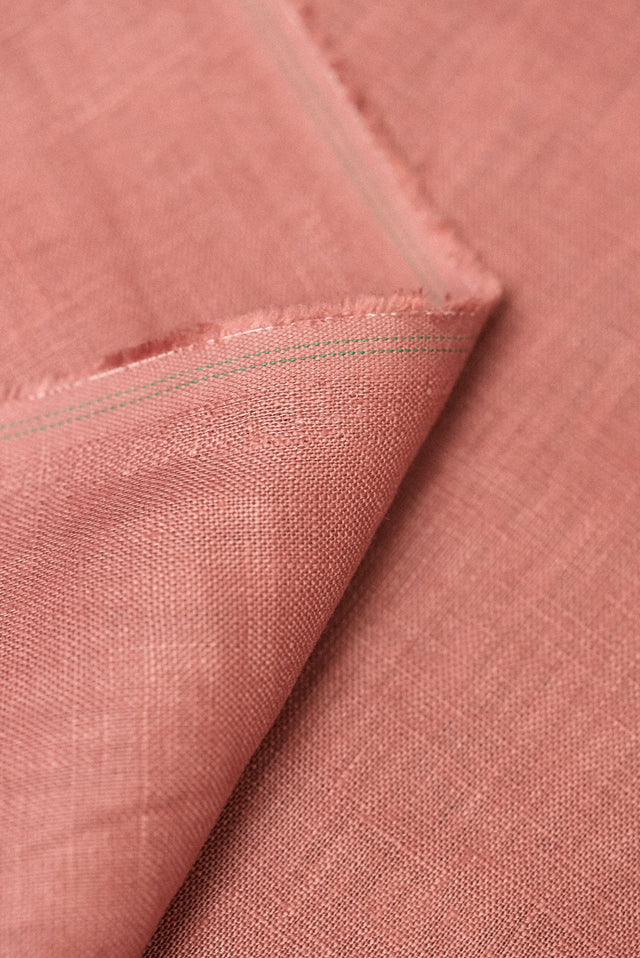 Pure Linen Fabric Light Rust