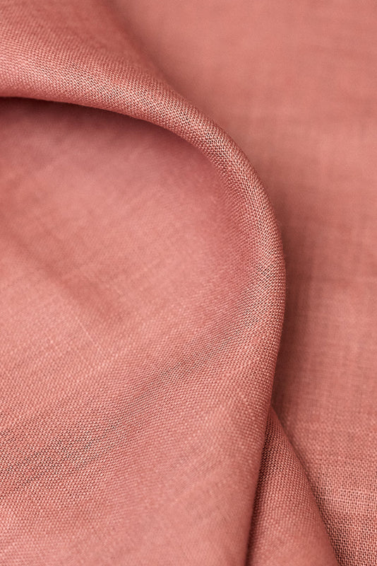 1 Yard Softened Light Rust Pure Linen Fabric Midweight 5.5 oz 54 Inch Solid Weave