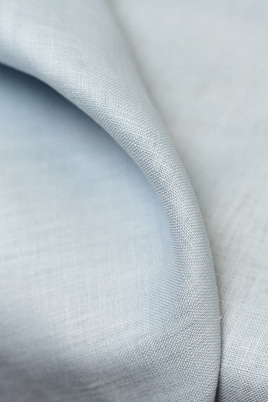 1 Yard Softened Powder Blue Pure Linen Fabric, Midweight 5.5 oz 54 Inches Wide