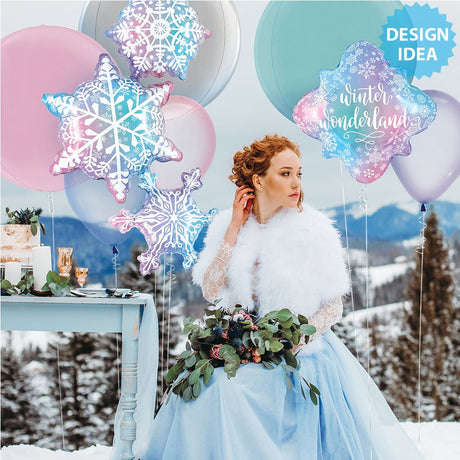 Snowflake Trio Foil Balloon 50 Inch
