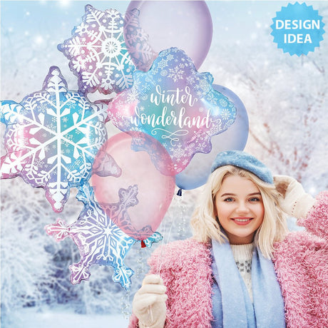 Snowflake Trio Foil Balloon 50 Inch