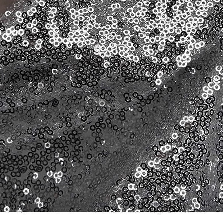 Mini Glitz Disc Sequins Polyester Fabric - 3MM Round Sequins, 50" Width (1 Yard)