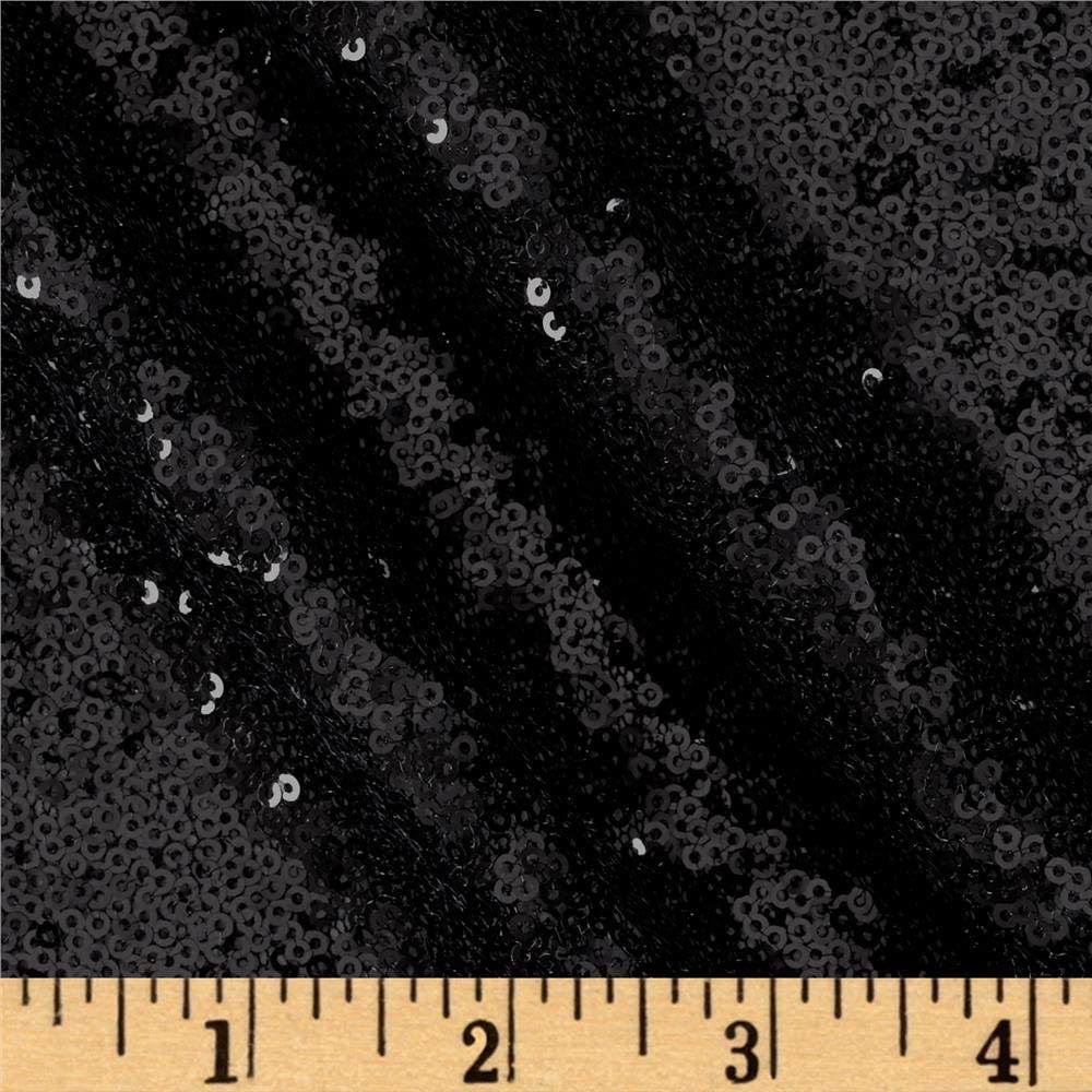 Mini Glitz Disc Sequins Polyester Fabric - 3MM Round Sequins, 50" Width (1 Yard)