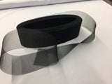 Crinoline Horsehair Braid Trim Polyester Fabric - Black, 4" Width, 50 Yards (50 Yards)