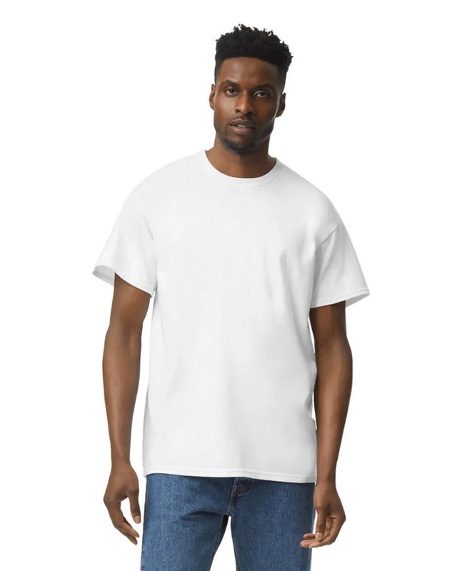 Gildan 5000 Adult Heavy Cotton Fabric - White, Short Sleeve, Classic Fit (1 Shirt)