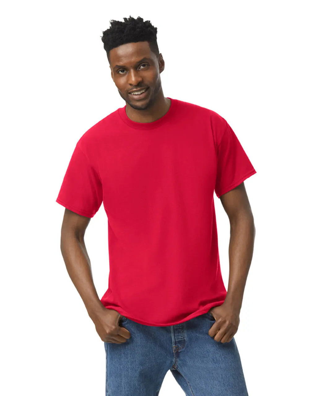 Gildan 5000 Adult Heavy Cotton T-Shirt - Red, Short Sleeve, Classic Fit (1 Unit)
