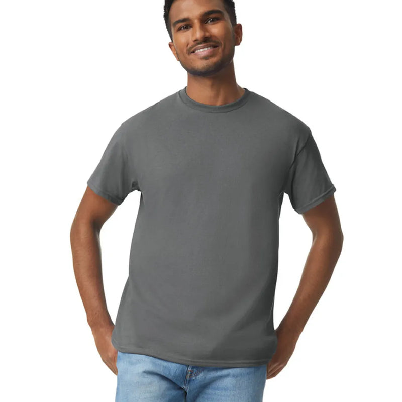 Gildan 5000 Adult Heavy Cotton T-Shirt Fabric - Graphite Heather, Short Sleeve, Classic Fit (1 Piece)
