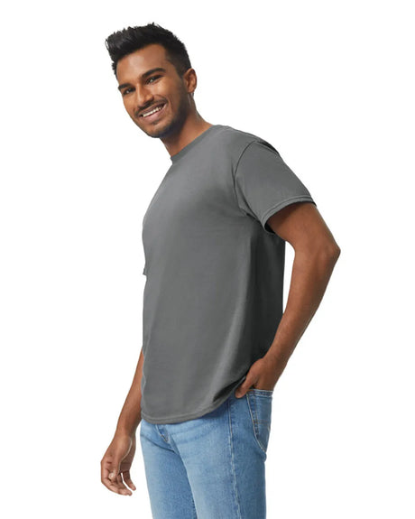 Gildan 5000 Adult Heavy Cotton T-Shirt Fabric - Graphite Heather, Short Sleeve, Classic Fit (1 Piece)
