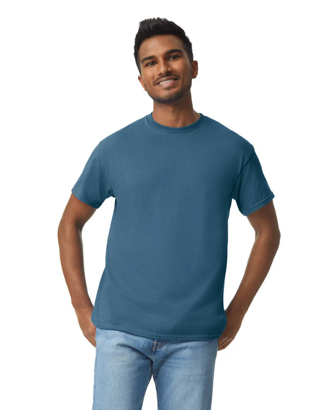Gildan 5000 Adult Heavy Cotton T-Shirt - Indigo Blue, Short Sleeve, Classic Fit (1 Shirt)