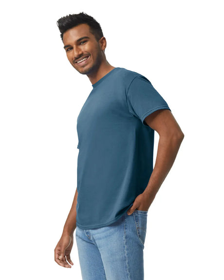 Gildan 5000 Adult Heavy Cotton T-Shirt - Indigo Blue, Short Sleeve, Classic Fit (1 Shirt)