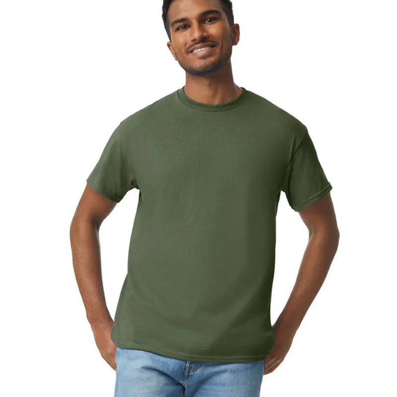 Gildan 5000 Adult Heavy Cotton T-Shirt - Military Green, Classic Fit, Short Sleeve (1 Piece)