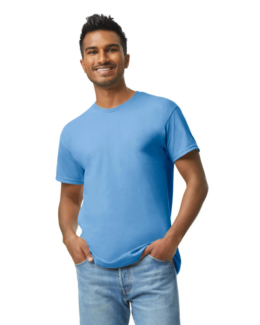 Gildan 5000 Adult Heavy Cotton T-Shirt - Carolina Blue, Classic Fit, Short Sleeve (1 Unit)