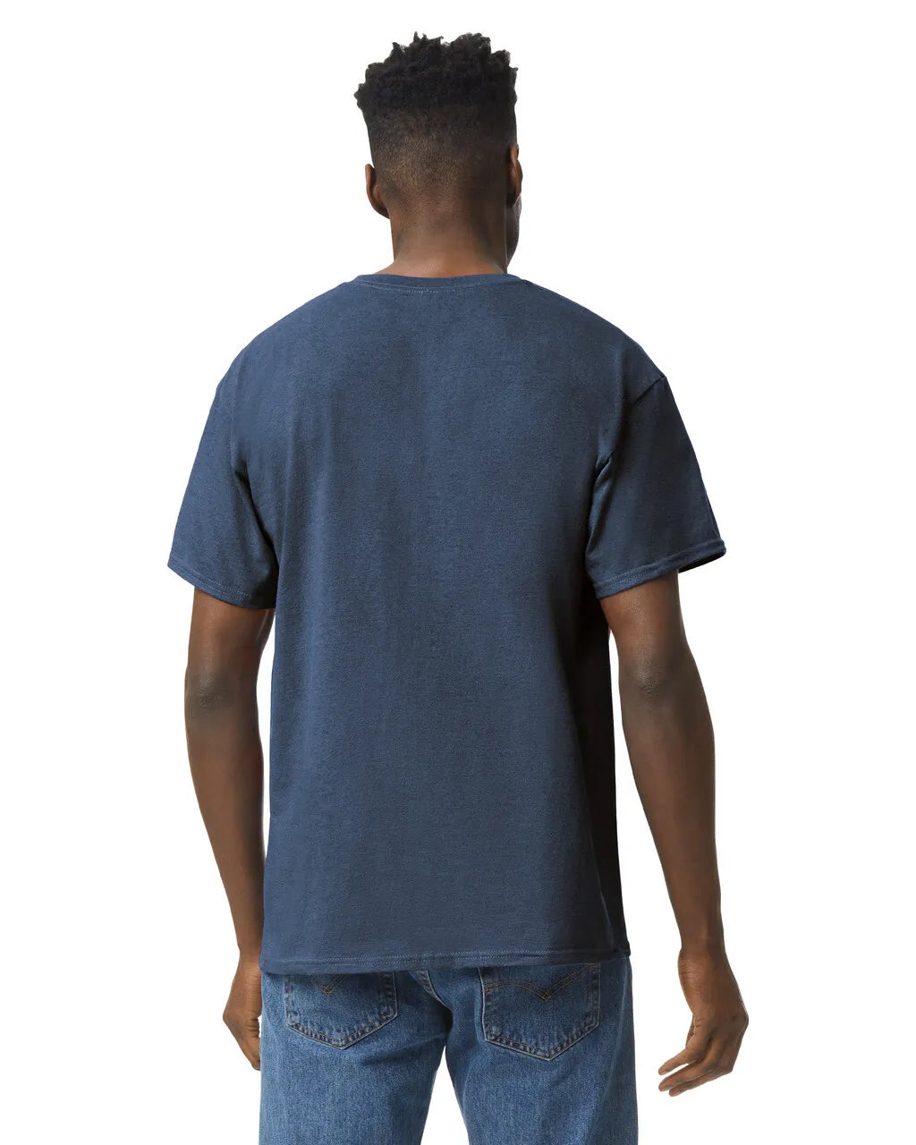 Gildan 5000 Adult Heavy Cotton Fabric - Heather Navy, Short Sleeve, Classic Fit (1 Shirt)
