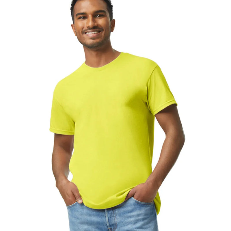 Gildan 5000 Adult Heavy Cotton T-Shirt - Safety Green, Classic Fit, Short Sleeve (1 Piece)