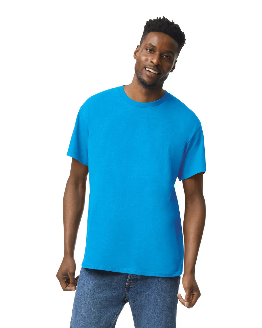 Gildan 5000 Adult Heavy Cotton T-Shirt Fabric - Heather Sapphire, Short Sleeve, Classic Fit (1 Unit)