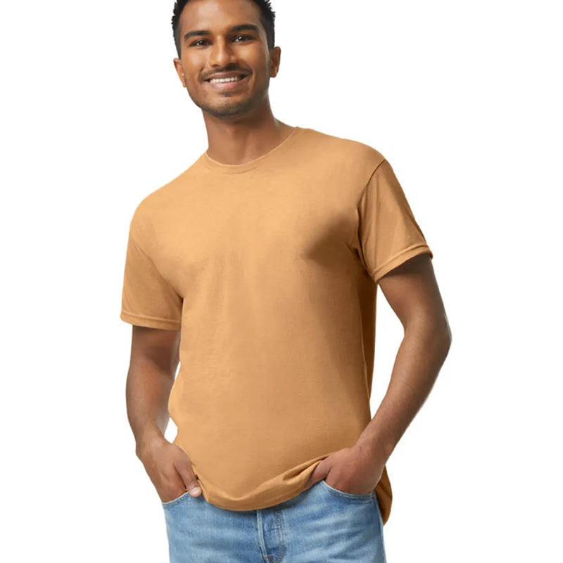 Gildan 5000 Adult Heavy Cotton T-Shirt - Old Gold, Classic Fit, Short Sleeve (1 Piece)