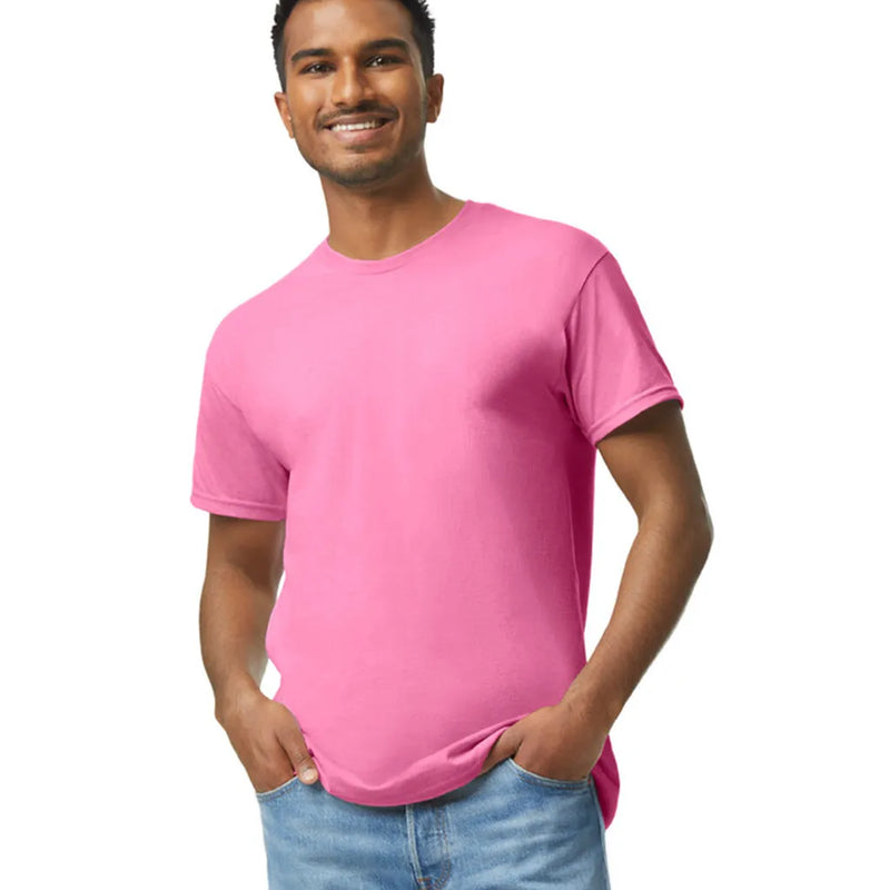 Gildan 5000 Adult Heavy Cotton Fabric - Safety Pink, Short Sleeve, Classic Fit (1 Shirt)