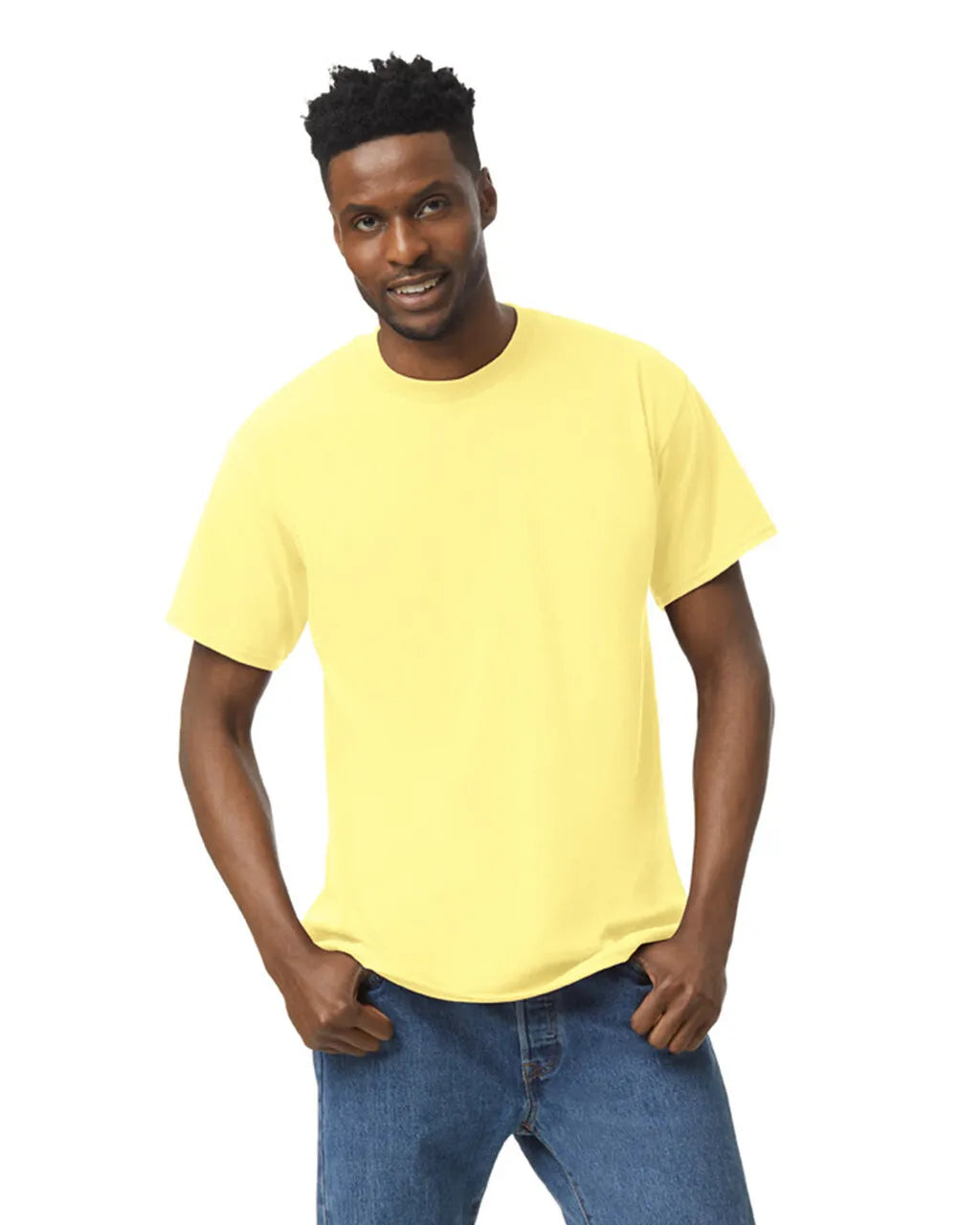 Gildan 5000 Adult Heavy Cotton T-Shirt - Corn Silk, Short Sleeve, Unisex (1 Piece)