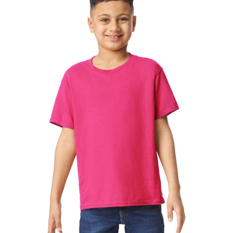 Gildan 5000B Youth Heavy Cotton Fabric - Heliconia, Short Sleeve, Classic Fit (1 Unit)
