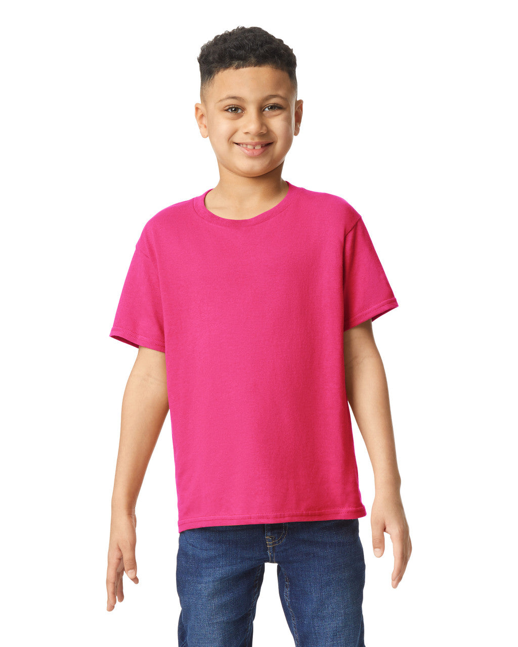 Gildan 5000B Youth Heavy Cotton Fabric - Heliconia, Short Sleeve, Classic Fit (1 Unit)