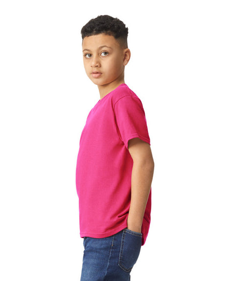 Gildan 5000B Youth Heavy Cotton Fabric - Heliconia, Short Sleeve, Classic Fit (1 Unit)